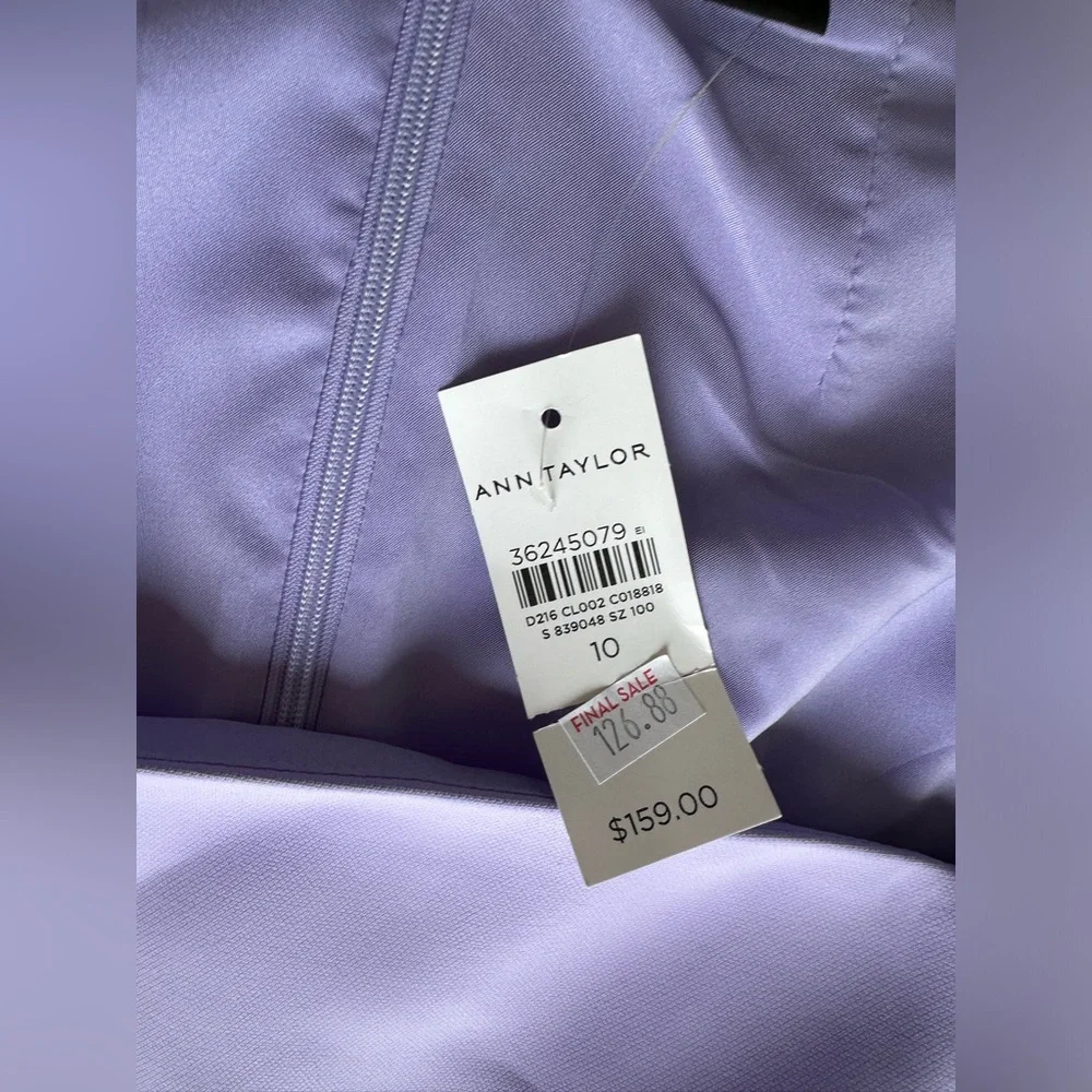 New Ann Taylor Lavender Square Neck Dress - Picture 4 of 14